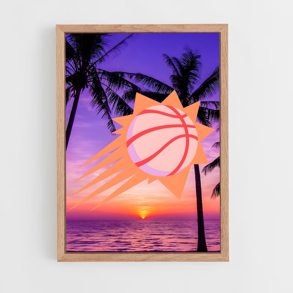 Poster Sunset Slam – affiche Basketball (vue 4)